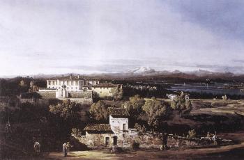 Bernardo Bellotto : View of the Villa Cagnola at Gazzada near Varese